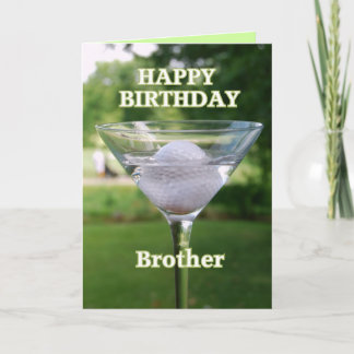 Brother Martini Golf Ball Happy Birthday Card