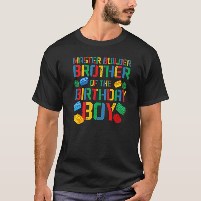 Brother Master Builder Building Bricks Blocks Fami T-Shirt (Front)