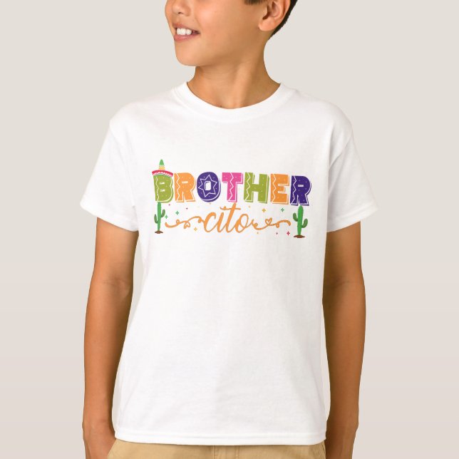 Brother Matching 1st birthday Fiesta Party  T-Shirt (Front)