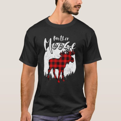 Brother Moose Red Plaid Buffalo Matching Family Pa T_Shirt