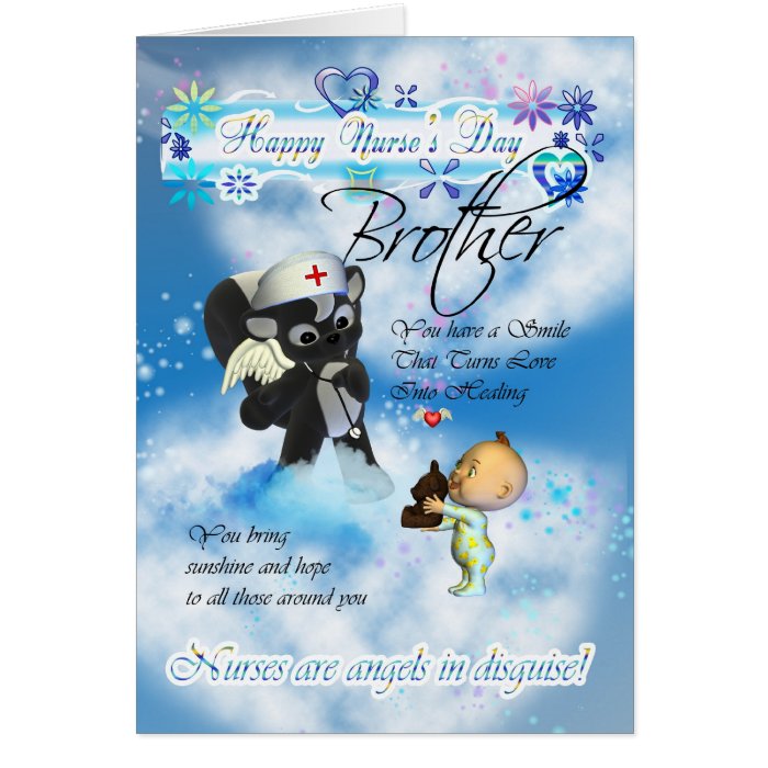 Brother Nurse's Day cute little baby and cute nurs Card