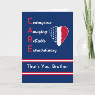 Brother Nurses Day Patriotic with CARE and Heart Card