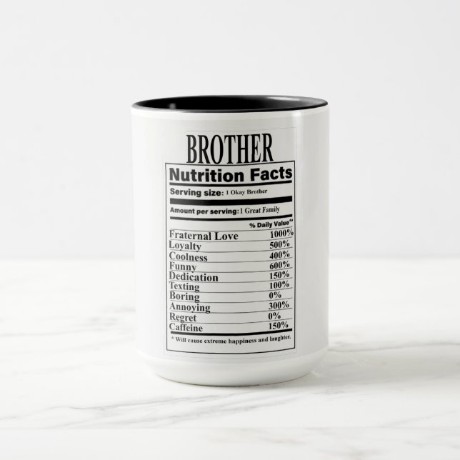 Brother Nutrition Facts Mug (Center)