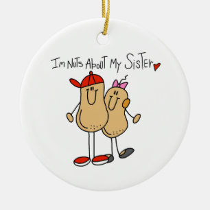 Brother-Nuts About My Sister Ceramic Ornament