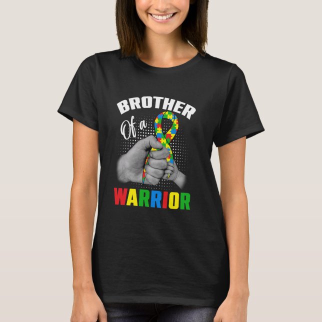 Brother Of A Warrior Autism Awareness Day Puzzle P T-Shirt (Front)