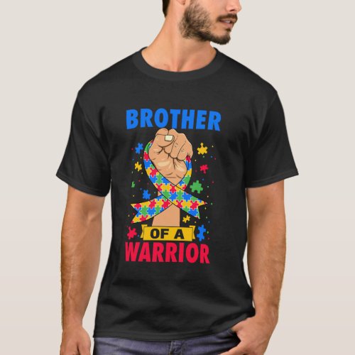 Brother Of A Warrior Autism Awareness Day Ribbon P T-Shirt