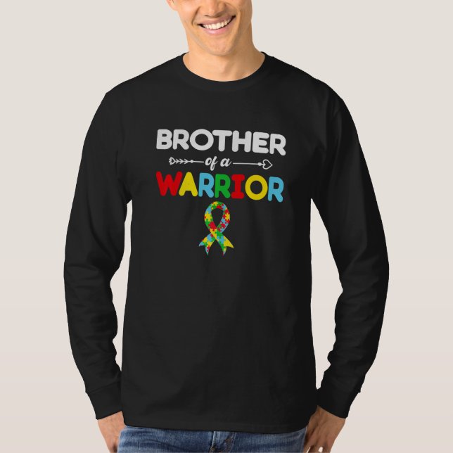 Brother Of A Warrior Autism Awareness Day Supporte T-Shirt (Front)