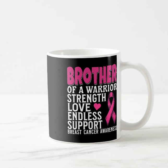 Brother Of A Warrior Breast Cancer Awareness Suppo Coffee Mug (Right)