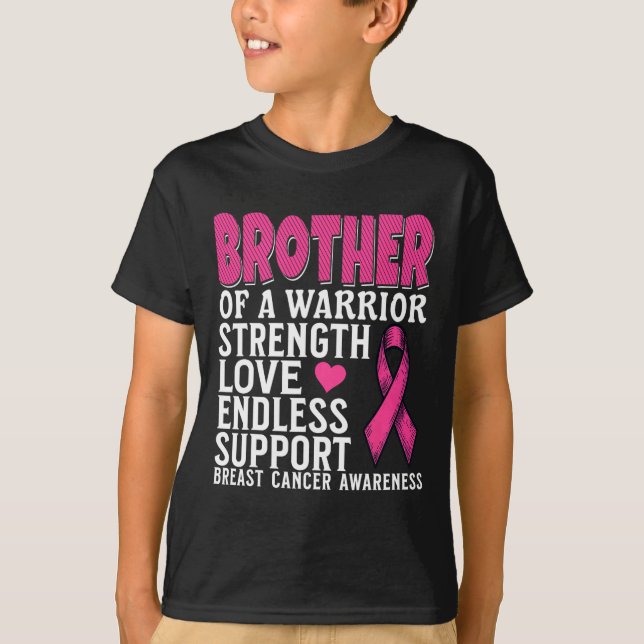 Brother Of A Warrior Breast Cancer Awareness Suppo T-Shirt (Front)