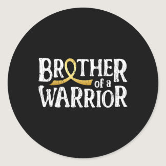 Brother Of A Warrior Childhood Cancer Awareness Bo Classic Round Sticker