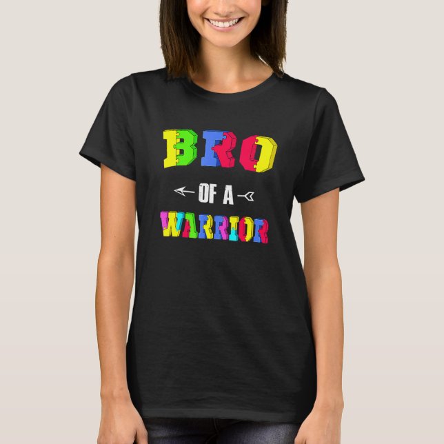 Brother Of A Warrior Family Bro World Autism Aware T-Shirt (Front)