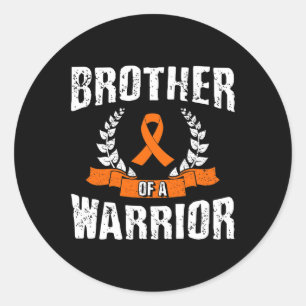 Brother Of A Warrior Leukemia Awareness Classic Round Sticker