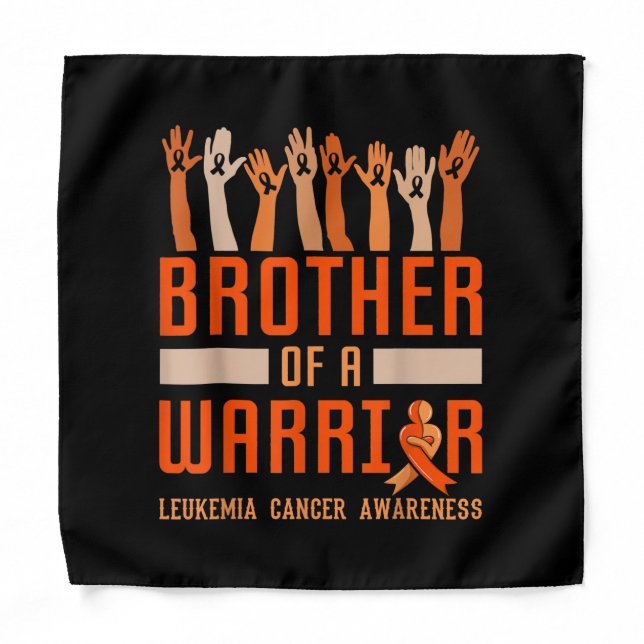 Brother Of A Warrior Leukemia Awareness Ribbon Bandana (Front)