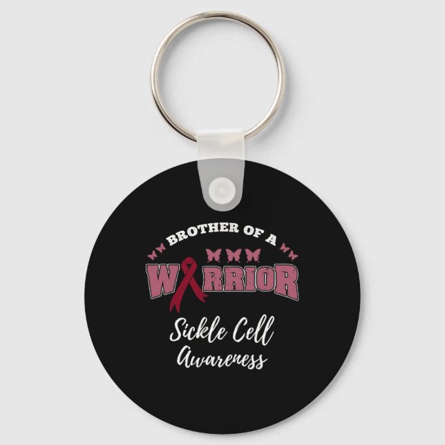 Brother Of A Warrior Sickle Cell Awareness  Keychain (Front)
