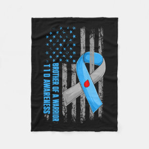 Brother Of A Warrior Type 1 Diabetes T1d Awareness Fleece Blanket