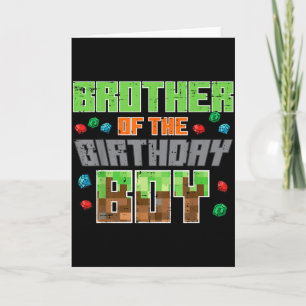 Brother Of Birthday Boy Xel Gamer Bday Party Boys Card