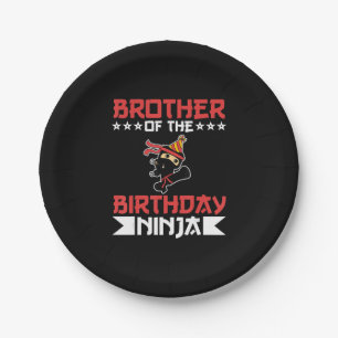 Brother Of Birthday Ninja Fight Taekwondo Gift Paper Plates