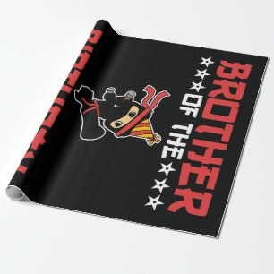 Brother Of Birthday Ninja Fight Taekwondo Gift Wrapping Paper