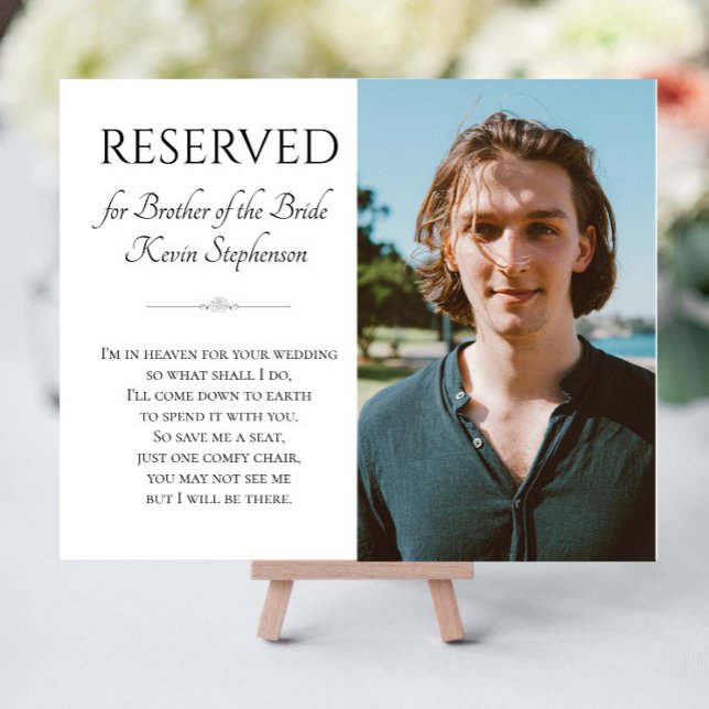 Brother of Bride In Heaven Memorial Poem Photo  Foam Board (Creator Uploaded)