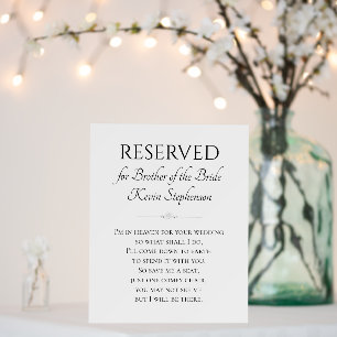 Brother Of Bride Memorial In Heaven For Wedding Foam Board