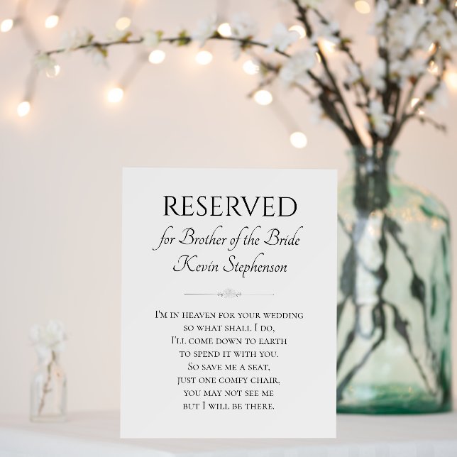 Brother Of Bride Memorial In Heaven For Wedding Foam Board (In Situ (Wedding))