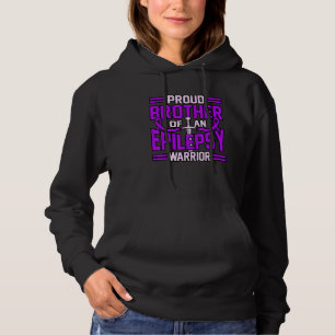Brother Of Epilepsy Warrior Purple Ribbon Awarenes Hoodie