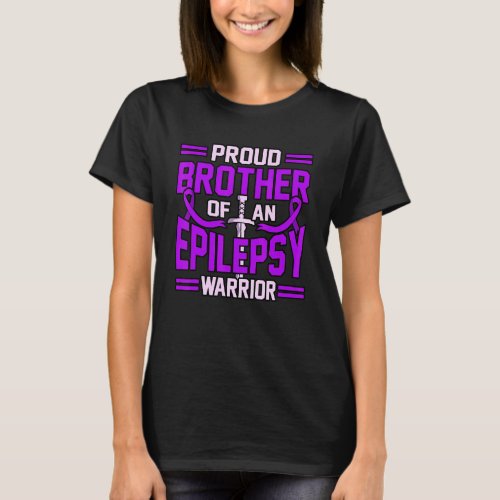Brother Of Epilepsy Warrior Purple Ribbon Awarenes T_Shirt
