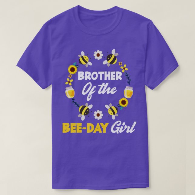 Brother Of he BeeDay Girl  Funny Bee hemed Matchin T-Shirt (Design Front)