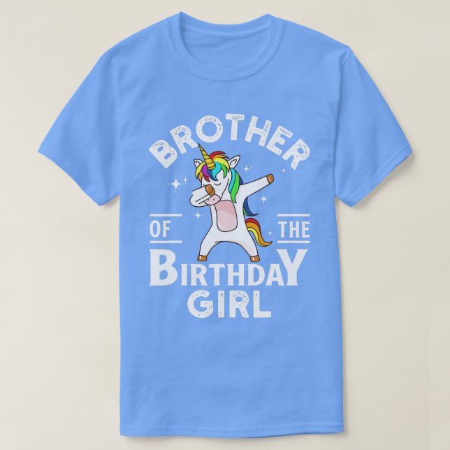 Brother Of he Birthday Girl Unicorn  T-Shirt (Design Front)
