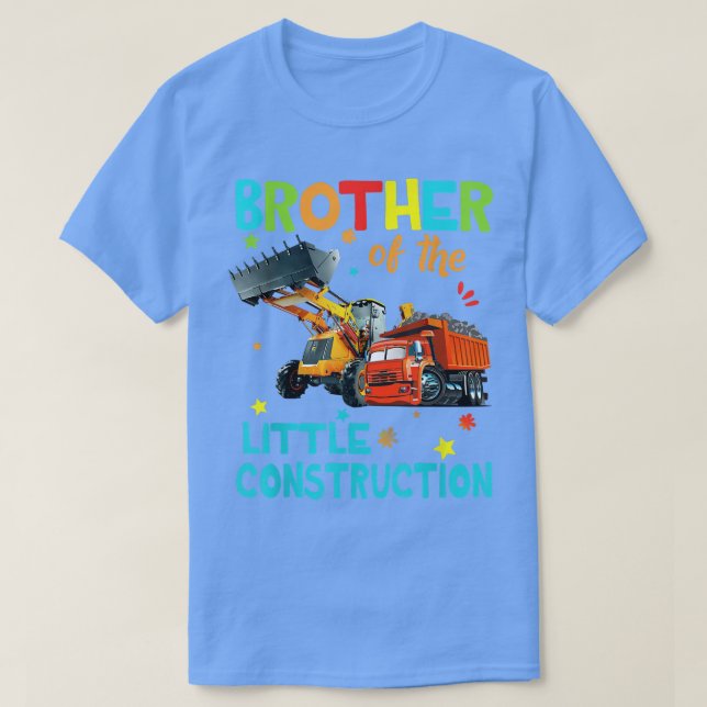Brother Of Little Construction Truck Birthday Fami T-Shirt (Design Front)