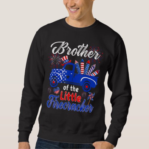 Brother Of Little Firecrackers American Flag Picku Sweatshirt