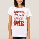 Brother Of Sweet One Strawberry Frist 1st Birthday T-Shirt<br><div class="desc">Funny Saying Brother Sister Strawberry Birthday Lover Berry Fruits Age Family Matching Party Gifts For Kids Boy Girl Happy Gift Ideas For Girl Strawberries Theme Farmer Funny Quotes Tee T-Shirts Clothes Outfits Apparel Costume Great Saying For Men Women Girls Guy</div>