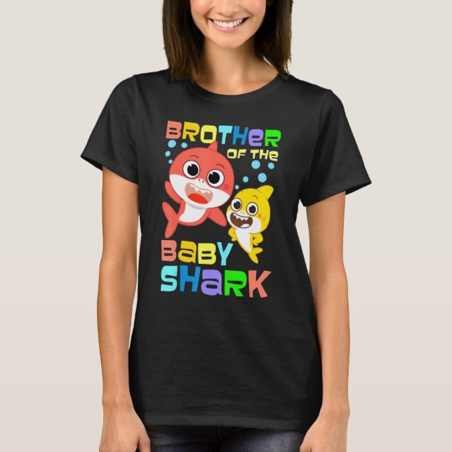 Brother Of The Baby Birthday Shark Brother Shark B T-Shirt (Front)
