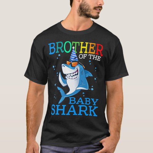 Brother Of The Baby Shark Birthday Brother Shark S T_Shirt