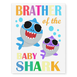 Brother Of The Baby Shark Birthday Kids Gifts Temporary Tattoos