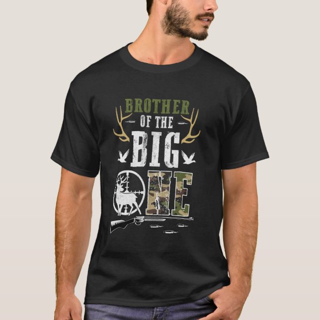 Brother of The Big One 1st Birthday Boy Deer Hunte T-Shirt (Front)