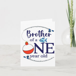 Brother Of The Big One Fishing Boy First Birthday  Card