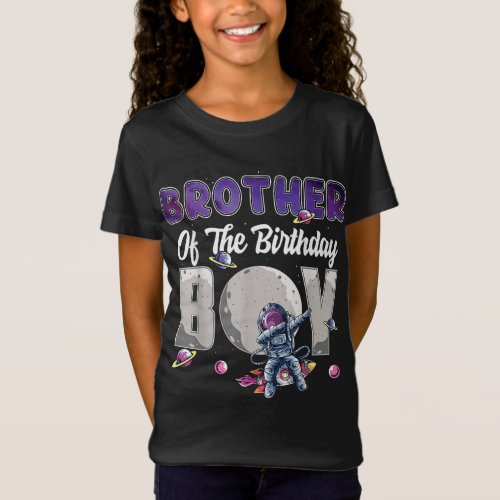 Brother Of The Birthday Astronaut Boy Space Theme T_Shirt