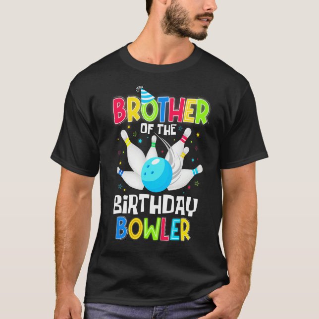 Brother of the Birthday Bowler Bowling Boys Mens T-Shirt (Front)