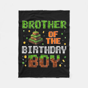 Brother Of The Birthday Boy Family Pixel Birthday  Fleece Blanket