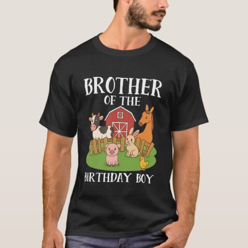 Brother of The Birthday Boy Farm Animals Matching T-Shirt