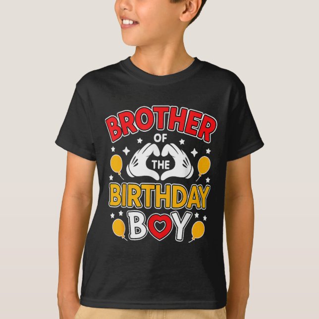Brother Of The Birthday Boy For Matching Family Pa T-Shirt (Front)