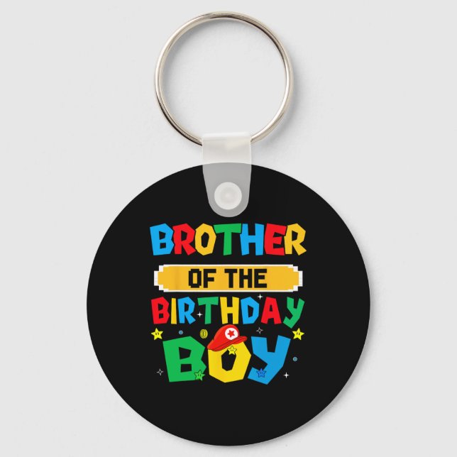 Brother Of The Birthday Boy Game Video Gaming Matc Keychain (Front)
