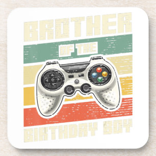 Brother Of The Birthday Boy Gamer Gift Beverage Coaster