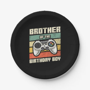 Brother Of The Birthday Boy Gamer Gift Paper Plates