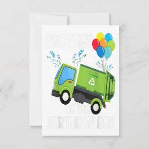 Brother Of The Birthday Boy Garbage Truck Gift RSVP Card