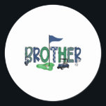 Brother Of The Birthday Boy Hole In One Golf Sport Classic Round Sticker<br><div class="desc">Brother Of The Birthday Boy Hole In One Golf Sport Matching</div>