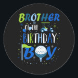 Brother Of The Birthday Boy Hole In One Golf Sport Classic Round Sticker<br><div class="desc">Brother Of The Birthday Boy Hole In One Golf Sport Matching 1</div>