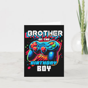 Brother Of The Birthday Boy Matching Family Video Card