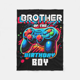 Brother Of The Birthday Boy Matching Family Video Fleece Blanket